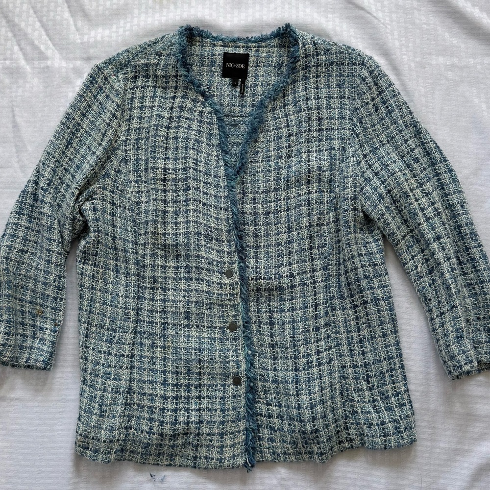NIC+ZOE Blue Tweed Women's Blazer